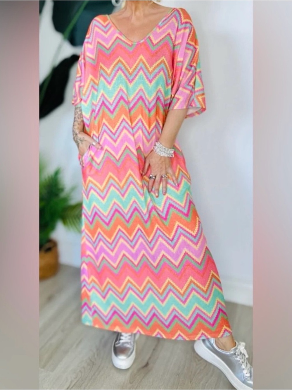 FABULOUS CHEVRON / ZIG ZAG MAXI DRESS - ONE SIZE